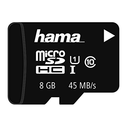 Hama Class 10 microSDHC 8GB Speicherkarte ohne Adapter/Mobile (UHS-I, 45Mbps)