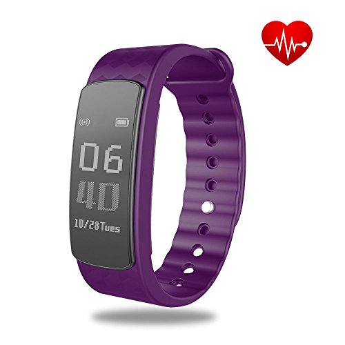 Preisvergleich Produktbild SHONCO Schrittzähler Fitness Armband mit Pulsmesser Wasserdicht Bluetooth Activity Tracker Smart Sportband Fitness Tracker Wristband mit Gesundheit schlafen Monitor für iPhone Android Handys