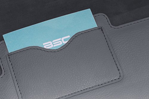 MoKo MacBook Air / Pro 13.3 Zoll Laptop Hülle – PU Leder Tasche Schutzhülle Lederhülle Wallet Case Leather Sleeve Aktentasche mit Karten-Slot für Apple MacBook Air / Macbook Pro 13.3 Zoll, Grau - 6