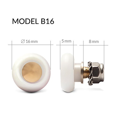 8 Rolle für schiebetür Rollen für duschkabinen Türrollen für die Dusche B16 16mm - 3