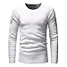 Produktbild Geili Herren Langarmshirt Strickpullover Falten Pulli Herren Long Sleeve T-Shirt Rundhals Einfarbig Base Tops Oberteile Freizeit Slim Fit Pullover Bluse Tee