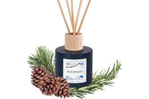 ‎AVA & MAY AVA & MAY Santorini Diffuser (100 ml) – vegane Duftstäbchen aus Rattan mit Duft für ca. 4 Wochen – mit hochwertigem Duftöl aus Rosmarin, Tonkabohne und Zeder