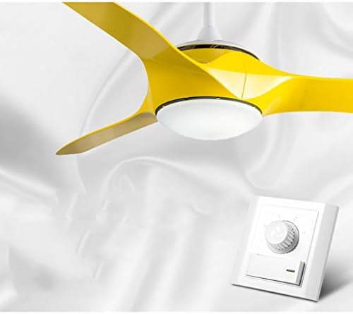 Liuyu · Modern Minimalist Fan Light Ceiling Fan Light Dining Room Living Room Home Large Electric Fan Light Fashion Diamond Design Silent Motor Quality Assurance 52 Inches Dimming ( Color : Yellow , Size : Wall control )