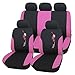 Produktbild universal Sitzbezüge für Auto Schonbezüge Sitzbezug Schonbezug Set Sitzschoner Komplettset Schwarz-rosa 7286
