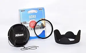 Omax Combo of Lens Cap,uv Filter & Lens Hood for Nikon coolpix p900 Camera