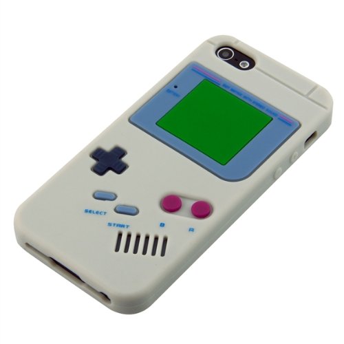 kwmobile Funda para Apple iPhone SE   5   5S - Carcasa Protectora de  Silicona  y dise  o Game Boy - Cover  Trasero  de m  vil
