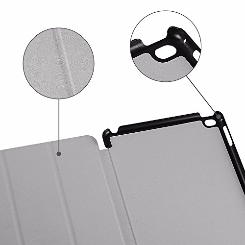 EasyAcc Ultra Slim Apple ipad mini 4 Hülle Ledertasche Flip Case Smart Cover mit Standfunktion / Auto Sleep Wake up und Standfunktion für iPad mini 4 2015 – Schwarz, Kunstleder - 6