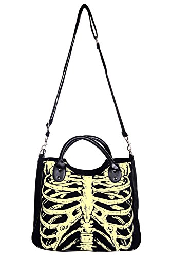 Banned - Bolso de asas de cuero sintético para mujer Negro negro 30 x 40cm