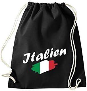 Shirtinstyle Gym Sack Gymnastics Bag Italy Flag, Land, Countries - Black, 46 cm x 36 cm