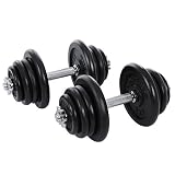 COMBINACIÓN LIBRE: 16 discos - 4 x 5 kg, 8 x 2,5 kg, 4 x 1,25 kg - te permiten ajustar el peso para diferentes cursos de entrenamiento