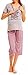 Happy Mama. Women's Maternity Nursing Breastfeeding Printed Pyjamas Set. 367p (Neon Pink, 16)