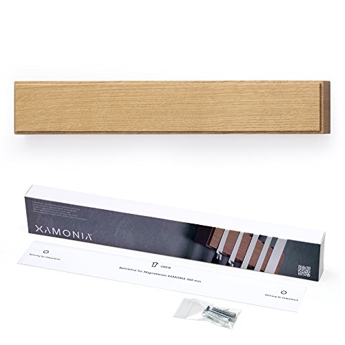 Xamonia Magnetleiste aus FSC-zertifiziertem Holz geölt, für Messer, Schlüssel und Werkzeug, mit starken Neodym-Magneten, Eiche natur geölt 360 mm