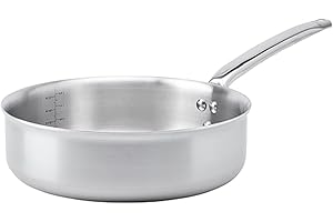 De Buyer - Sauteuse à bords droits en inox 3 couches ALCHIMY - 28 cm - Fabriquée en France, Sans PFAS, Maîtrise de la Cuisson, Inox 18/10, Tous Feux + Four, Finition Poli Brossé
