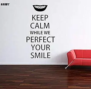 ARWY Dental Wall Stickers for Clinic Keep Calm Dentist Dental Care Sticker Dentist Wall Sticker for Office Home Removable Mural Art Size(40X76 cm)