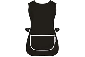 LINEN CLOSET Womens Tabards with Pockets for Men Ladies Cleaning Catering Chef Kitchen Aprons Unisex Hygea Tabard Apron Work Tabards