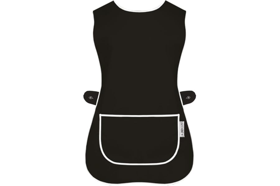 LINEN CLOSET Womens Tabards with Pockets for Men Ladies Cleaning Catering Chef Kitchen Aprons Unisex Hygea Tabard Apron Work Tabards