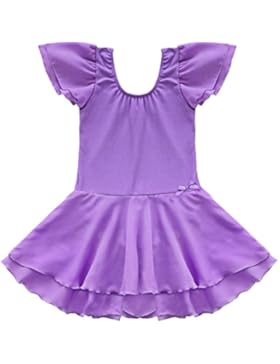 YiZYiF Flügelärmel Mädchen Ballettanzug Balletkleid Kindertanzkostüme Ballett Trikots Tanz Leotards Kleider