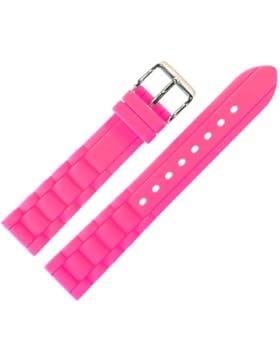 Uhrenarmband 18mm Silikon pink - inkl. Federstege & Werkzeug - solides Ersatzband aus Kunststoff passend zu sportlichen...