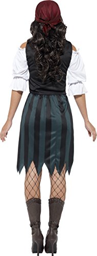 Smiffys Adult Women's Pirate Deckhand Costume, Shirt, Mock Waistcoat,
Skirt, Belt & Bandana, Pirate, Serious Fun, Size M, 45491