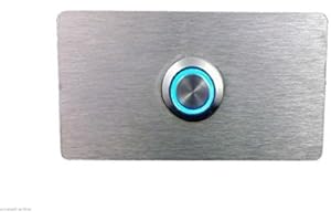 Eurosell Beleuchtete Design V2A Edelstahl Klingelplatte Klingel Platte Schild Türklingel Klingelknopf Klingelschild beleuchtet blau LED