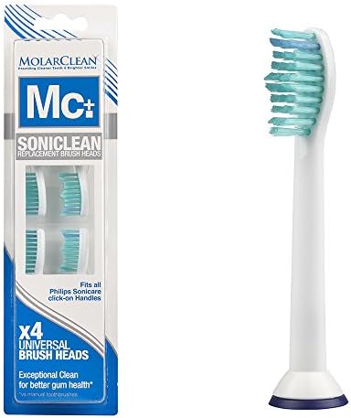 Philips Sonicare Toothbrush Heads Compatible Replacements to fit Proresults DiamondClean FlexCare & HealthyWhite (4 pack)