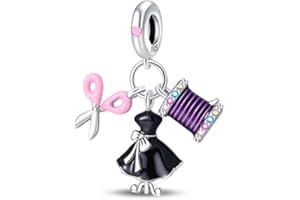 KUNSIR Charme Perles en argent sterling 925 pour bracelet et collier Pandora Compatible avec bracelets européens pour femmes et filles C7