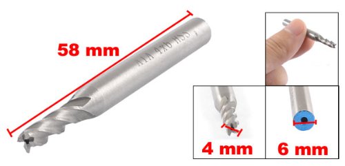 4 mm Cutting Durchmesser 6 mm Schaft 4 Flöten HSS Schaftfräser Fräser - 2