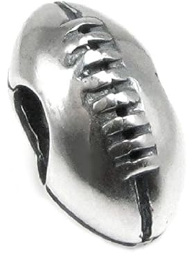 Sterling Silber American Football Rugby Ball Perle für europäische Charm-Armbänder