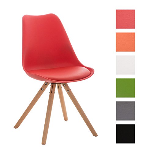 CLP Silla para visitas PEGLEG, diseño retro con un soporte de madera 