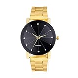 gaddrt Uhren, Luxus-Quarz-Sport-Edelstahl-Vorwahlknopf-Edelstahl-Band-Armbanduhr (Golden)