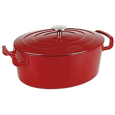 Sitram 711088 Cocotte Ovale Fonte Rouge/Noir 6,5 L