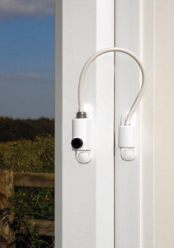 UPVC Cable Window Restrictor. Child Safety Lock. Suitable For Windows & Doors - White