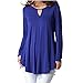 Produktbild TianWlio Langarm Bluse Damen Oberteil Tops Damen Pullover Langarmshirt V-Ausschnitt Lässige Falten Frauen Langarm T-Shirt Hemd Bluse Elegant Basic Tunika