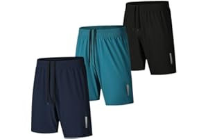 fovdtaa Confezione da 3 pantaloncini sportivi da uomo, ad asciugatura rapida, per palestra, corsa, allenamento, abbigliamento sportivo da uomo