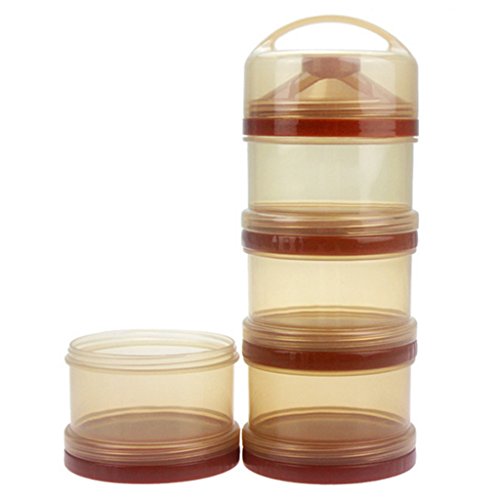 GWELL BPA Free Four Chamer Formula Milk Powder Dispenser and Snack Container Coffee