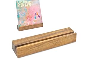 IdealPlast Vintage “Now Playing” Heavy Wooden Display Stand For LP Vinyl Record Phonograph (brown)