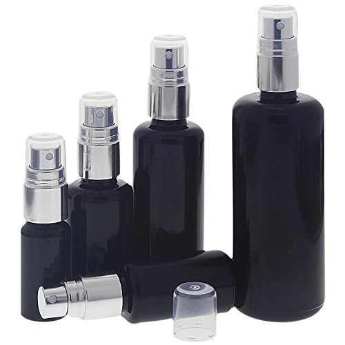 Violettglas Mironglas Sprühflasche 100ml, stark lichtschützend, Miron Glas-Flasche mit silber Pump-Zerstäuber Kosmetex, Flakon, 100 ml - 2