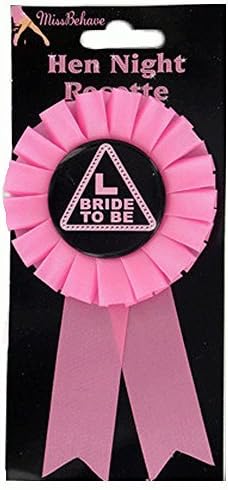 Bride To Be L Plate Pink Rosette Badge