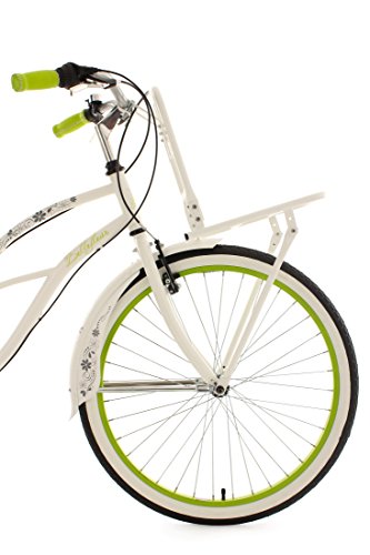 KS Cycling Damen Fahrrad Beachcruiser Cargo Bellefleur, weiß-grün, 26, 753B - 7
