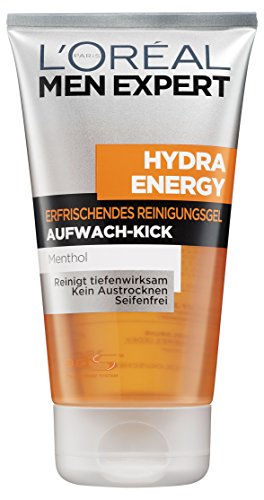L'Oréal Men Expert Hydra Energy erfrischendes Reinigungsgel Aufwach-Kick, 1er Pack (1 x 150 ml)
