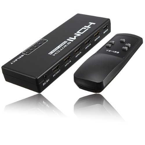ELEGIANT 5 Port Ready Full HD 1080p HDMI Switch 5 zu 1 Umschalter Dolby True HD, Mit IR Fernbedienung
