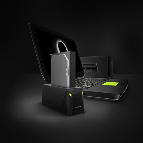 Inateck USB 3.0 zu SATA Festplatten-Dockingstation für 2,5″ und 3,5″ SATA I/II/III HDD und SSD, Unterstützt UASP und 8TB Laufwerke, Gaming Style, Schwarz (FD1008) - 6