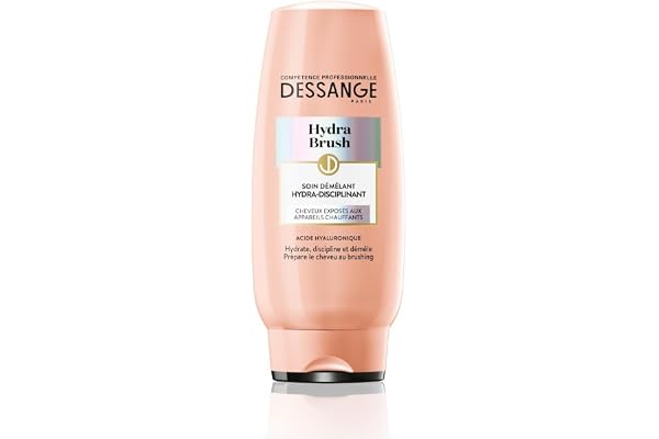 Dessange - Soin Démêlant Hydratant & Disciplinant - Préparation au Brushing - Formule Enrichie à l'Acide Hyaluronique - Pour Tous Types de Cheveux - Hydra Brush - 200 ml
