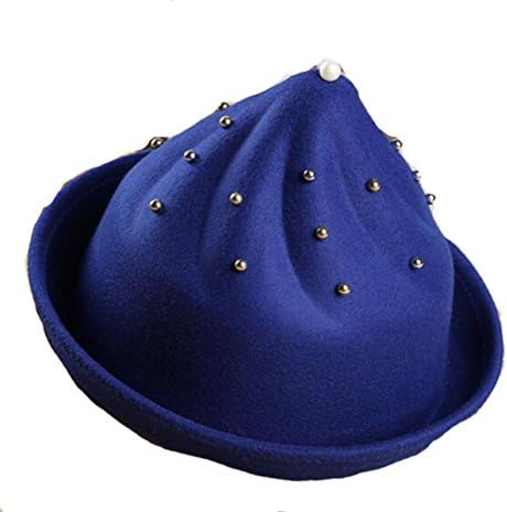 Autumn And Winter Female Models Paternity Creative Cone Hat Pearl,Blue-Children