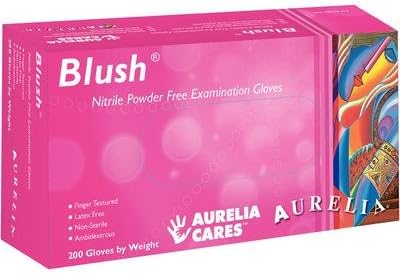 1600 x Aurelia Blush Pink Nitrile Gloves Size MEDIUM - Strong Disposable Latex Free Powder Free Gloves M (8 Boxes x 200 Gloves)