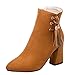 Produktbild NMERWT Stiefel Damen Kurz Herbst Winter Mode Stiefel Damen Schuhe High Heel Freizeit Schuhe Damenmode wies Starke Ferse Schuhe wasserdicht Plattform High Heel Stiefel