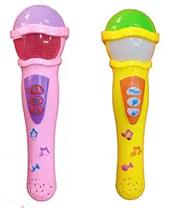 Standerd Bright Musical Microphone Singing mic Toy for Kids with Lights and self Voice | Sound Toys for Kids- Multi Colour? (Pack of 2)