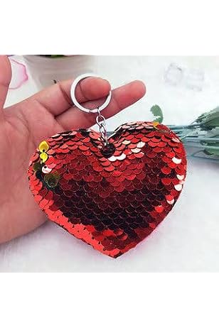 AK Store Red Heart Shape Love Rubber Keychain, Valentine Gift 