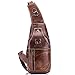 Produktbild Herren Wasserdicht UmhNgetasche Schleuder Tasche Chest Pack Sling Bag Brusttasche Wasserdicht Anti-Diebstahl Rucksack Für Wandern Radfahren Reisen Freizeit Oder Multipurpose Tagepacks,Brown