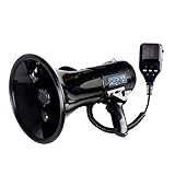 Sea Oído - Este megáfono tiene una potencia máxima de 50 vatios y puede impulsar su voz y sonidos hasta 1,200 yardas de distancia. Siéntase cómodo con la empuñadura de pistola ergonómica y el chasis liviano. Use en interiores o al aire libre.